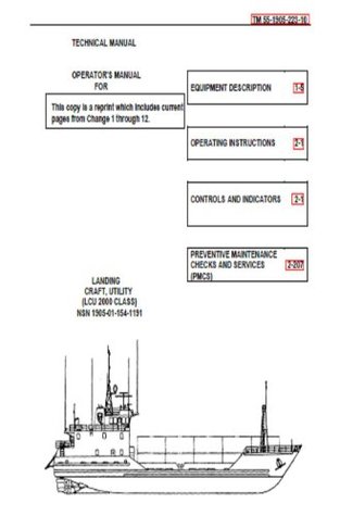 Read Online US Army, Technical Manual, TM 55-1905-223-10, LANDING CRAFT, UTILITY, (LCU 2000 CLASS), (NSN 1905-01-154-1191), 1989 - U.S. Army | PDF