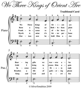 Read We Three Kings of Orient Are Easiest Piano Sheet Music - Christmas Carol | PDF