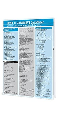 Read Online 2018 Level II CFA Exam Prep   Schweser's Quicksheet Study Tool - Kaplan Schweser | PDF