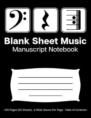 Full Download Blank Sheet Music Manuscript Notebook: Music Composition Book for Music Students & Music Teachers; Play Rest Repeat Bass Clef Cover Design - W&t Printables | PDF