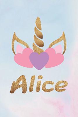 Read Online Alice: Personalized First Name Unicorn Gift Birthday Girl Notebook Journal 104 Pages -  | ePub