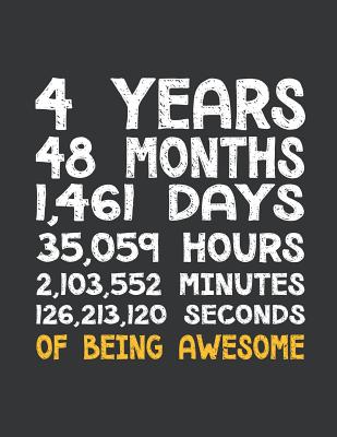 Download Notebook: 4th Birthday 4 Years Old Being Awesome Anniversary Journal & Doodle Diary; 120 Dot Grid Pages for Writing and Drawing - 8.5x11 in. - Birthday Design Publishing Co file in ePub