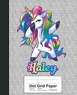 Read Online Dot Grid Paper: HALEY Unicorn Rainbow Notebook -  file in ePub